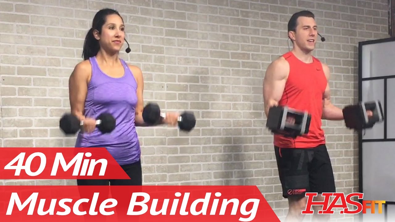 40 Min Arm Workout for Women & Men at Home with Weights for Mass - Muscle Building Bicep and Tricep