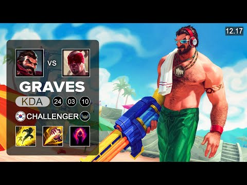 Graves vs Lee Sin Jungle - KR Challenger - Patch 12.17 Season 12