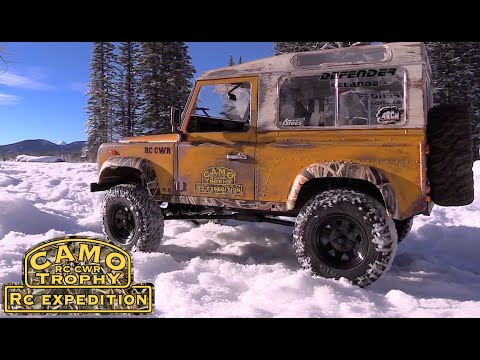 RC CWR Gelande II D-90 Camo Trophy Truck first snow run
