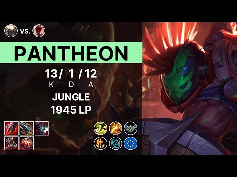 Pantheon Jungle vs Lee Sin - 1945 LP Challenger - EUW 15.12