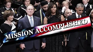 George W. Bush Dancing and Laughing It up with the Obamas at the Dallas Memorial