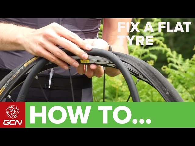 repairing punctured bike tyre