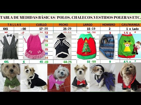 TABLA DE MEDIDAS BÁSICAS (1) Para hacer ropa de perritos.
