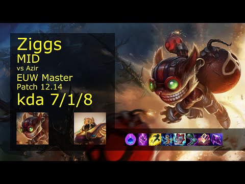 Rank 2 EUW Ziggs Mid: Ziggs vs Azir