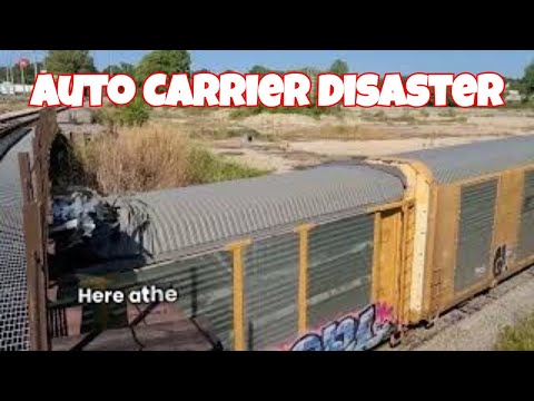 🚗AUTORACKS Train Hits Bridge Overpass! 🚧