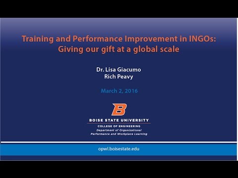 Training and Performance Improvement in iNGOs: Giving our gift at a global scale