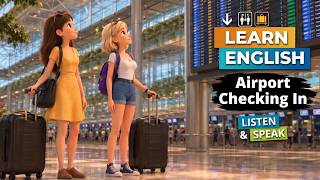 Learn English Conversation - Checking In At The Airport for International Flight, Repeat & Shadowing