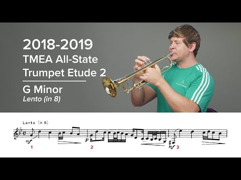 2018-2019 TMEA All-State Trumpet Etude 2 - Voxman Pg. 18, G Minor