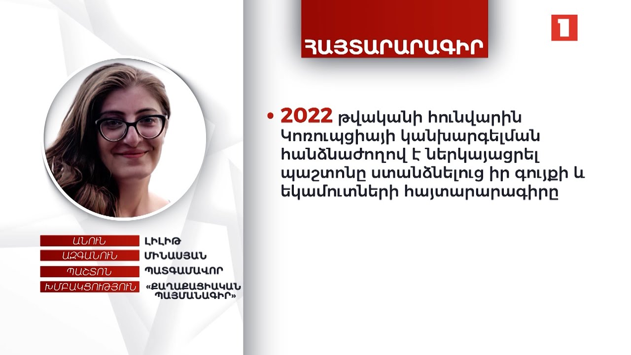 Պատգամավոր Լիլիթ Մինասյանը հայտարարագրել է միայն 600 հազար դրամ կանխիկ միջոցներ