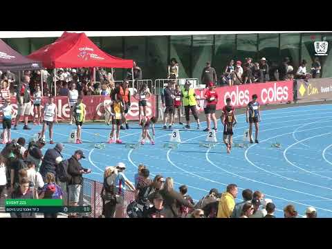 Boys U12 100m Timed Final 3: 2022/23 State Track and Field Championships