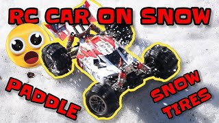 Holy ****! Best RC car in snow? Paddel tires in snow WLToys ( CC ) #shorts