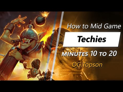 Topson mid game Techies | Minute 10 to 20