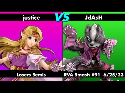 RVA Smash #91: justice (Zelda) vs JdAsH (Wolf) | Losers Semis | 40 Entrants | SSBU