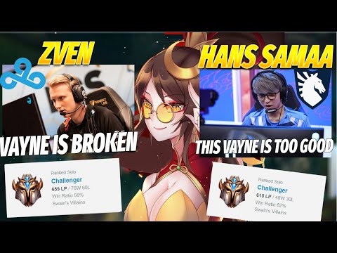RANK 1 VAYNE FACES TWO PRO PLAYERS IN ONE GAME , here's what happened | (C9 Zven , TL Hans samaa)