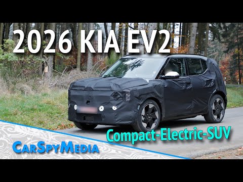 2026 KIA EV2 Pure Electric Prototype Electric B-Segment SUV Caught Testing In The Alps
