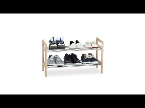 Étagère à chaussures Noyer 6 Paires Marron - Argenté - Bois manufacturé - Métal - 72 x 41 x 27 cm