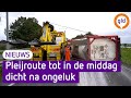 Pleijroute tot in de middag dicht na ongeluk met vrachtwagen