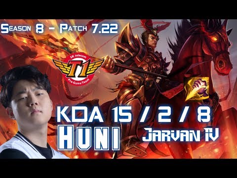 SKT T1 Huni JARVAN IV vs KINDRED Jungle - Patch 7.22 KR Ranked