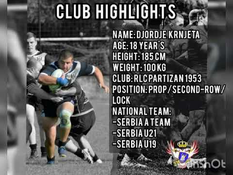 Djordje Krnjeta - 18 year's old - club Partizan 1953 - highlights - Rugby league