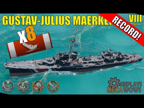 Gustav-Julius Maerker 8 Schiffe zerstört & 176k schaden | World of Warships Gameplay