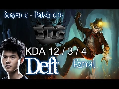 EDG Deft EZREAL vs JINX ADC - Patch 6.18 KR Ranked | League of Legends