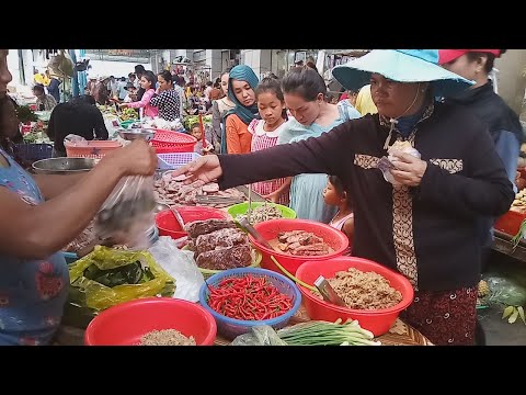 Street Food View - Street Food And People Activities - Cambodian Market Food In Phnom Penh