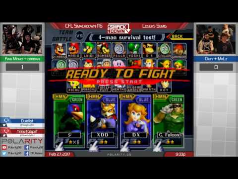 CFL Smackdown 116 Melee - King Momo + Derdian vs Oaty + MrLz - Doubles Losers Semis