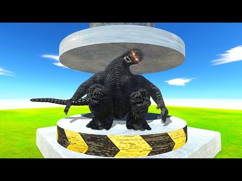 GODZILLA vs Hydraulic Press - Animal Revolt Battle Simulator