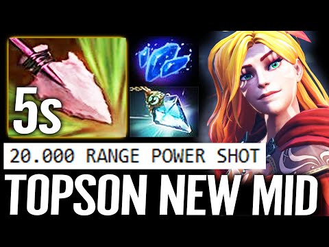 🔥 TOPSON Global Shot - 20000 Range Power Shot 5s CD NonStop Spam Windranger New Mid Dota 2 Pro Guide