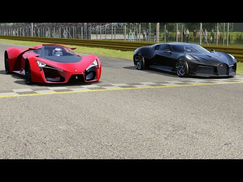 Ferrari F80 Concept vs Bugatti La Voiture Noire at Monza Full Course