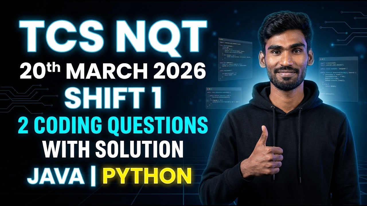 TCS NQT 20 March 2026 Shift 1 Coding Questions SOLVED  | Java & Python | Telugu | Crack TCS