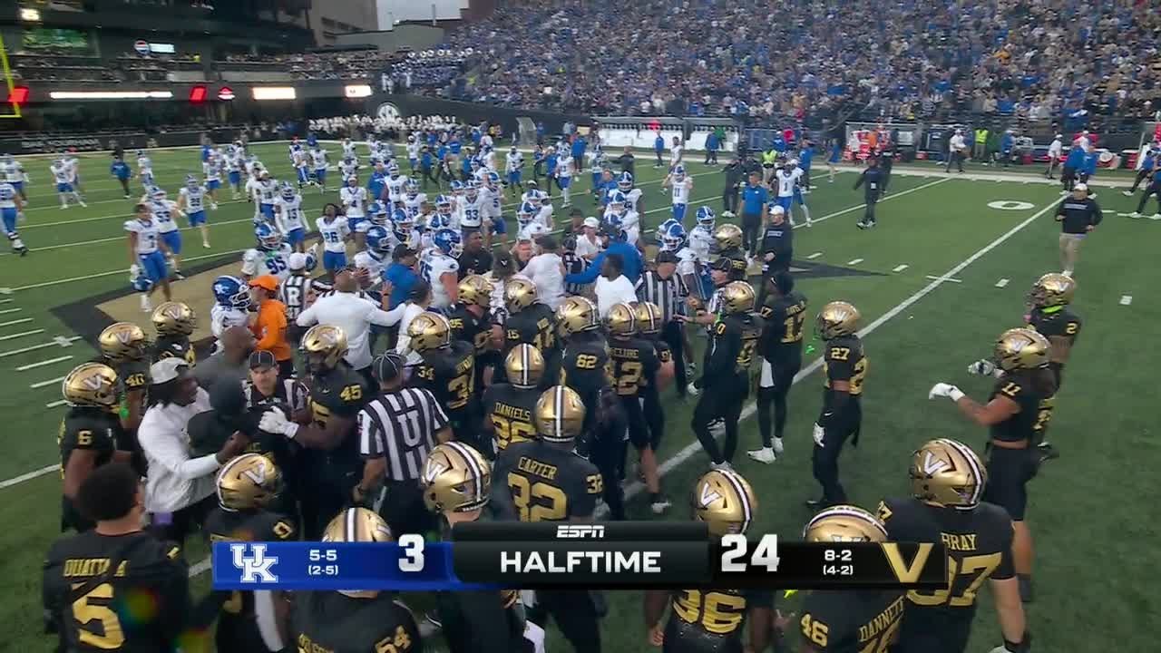 Vanderbilt & Kentucky have to be separated headed into halftime 👀 | ESPN College Football