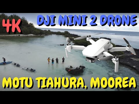 Droning Over Motu Tiahura, Moorea, French Polynesia: 4K DJI Mini 2 Drone Flight 1km Distance
