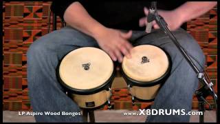 Video thumbnail for Bongos at X8 Drums: LP Aspire Wood Bongos by X8 Drums