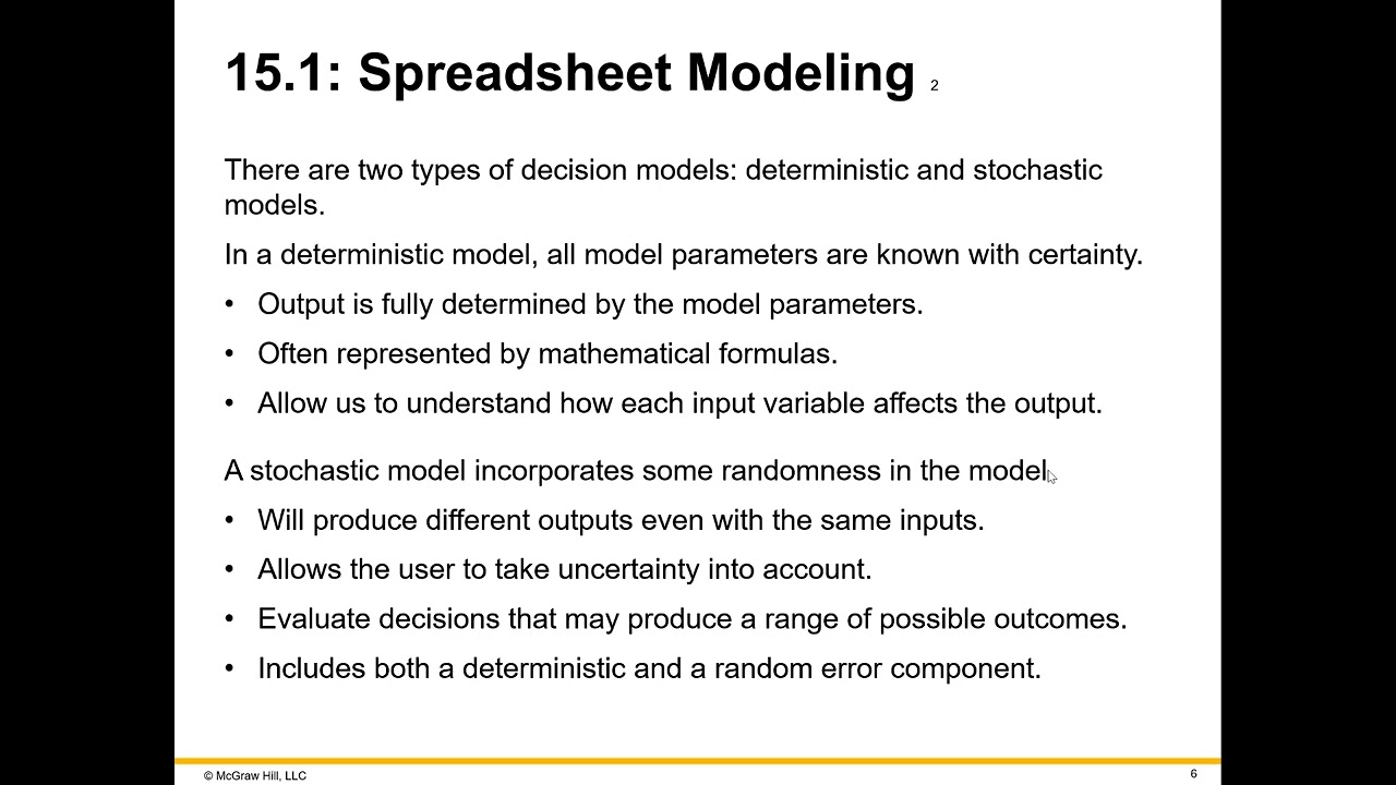 Spreadsheet Modelling   Video 1