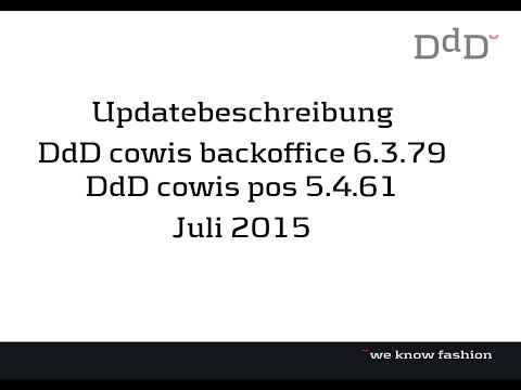 Updatebeschreibung Juli 2015 / DdD COWIS – Warenwirtschaft, Kassensoftware & E-Commerce