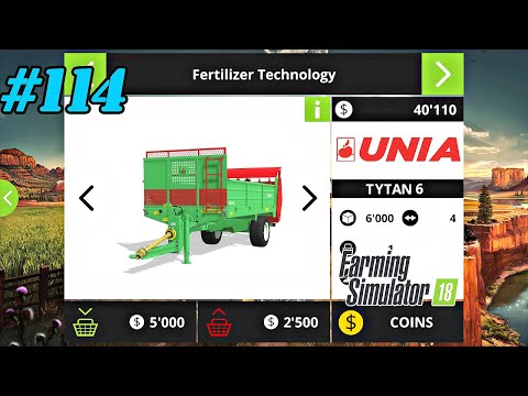 FS 18. Timelapse # 114. New manure spreader. Plowing. Collecting straw bales.
