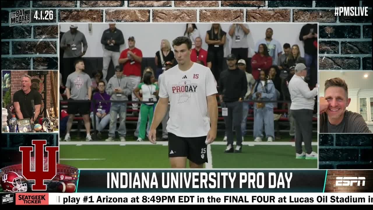 Making Dan Orlovsky watch Fernando Mendoza's Indiana Pro Day 😅 | The Pat McAfee Show
