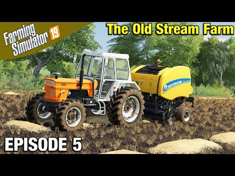 BALING STRAW Farming Simulator 19 Timelapse - The Old Stream Farm FS19 Episode 5