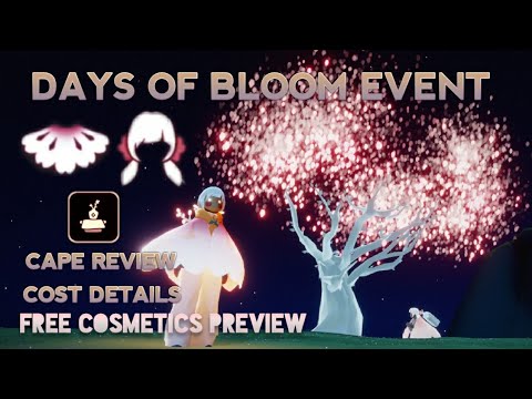 Sky CotL [BETA SPOILERS] | Days of Bloom event | Free cosmetics preview | cost details | Cape Review
