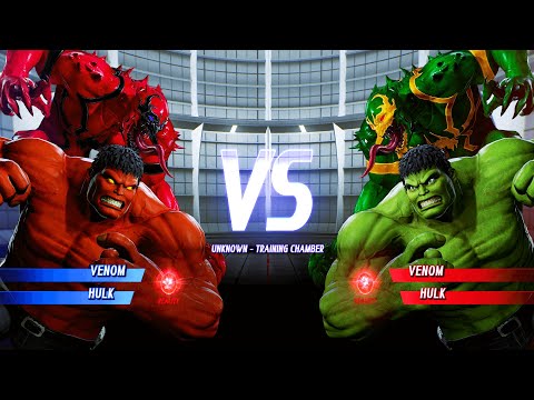 Red Carnage & Red Hulk vs Anti-Venom & Green Hulk  (Hardest AI) Marvel vs Capcom : Infinite
