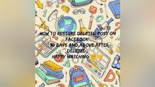 How to restore deleted post on facebook (30 days and above after deleted)