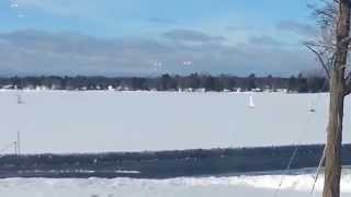 preview picture of video 'Iceboaters on Frozen Lake Missaukee in Lake City Michigan'