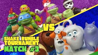 The Secret Life of Pets vs Ninja Turtles Toys Shake Rumble Tourney Match #3 by KIDCITY