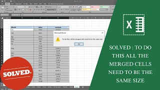 Solved : To do this all the merged cells need to be the same size