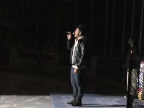 Luke Edgemon singing the National Anthem