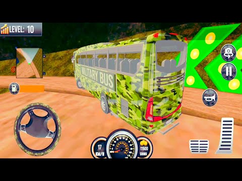 Army Bus Driver US Soldier Transport Duty - Offroad Driving Bus - Android GamePlay #04