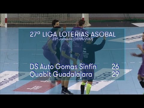 LIGA LOTERIAS ASOBAL J23 DS Auto Gomas Sinfín - Quabit Guadalajara 26 - 29