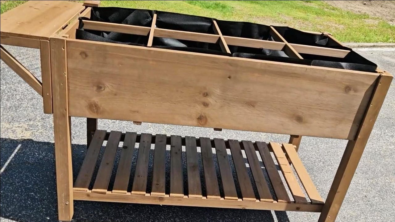 Large Raised Garden Bed Outdoor Wooden Planter Box with Legs - Product Demonstration Video