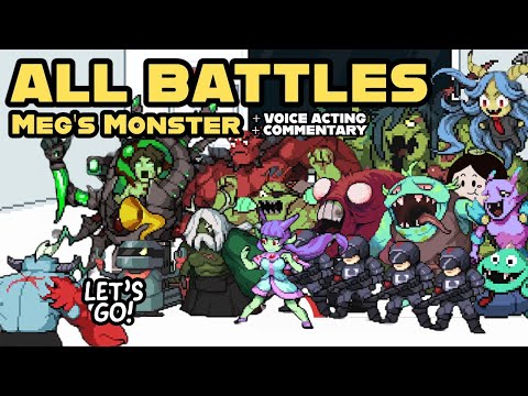 Meg's Monster Gameplay | ALL BATTLES + FIGHTS (Pixel RPG Game)
